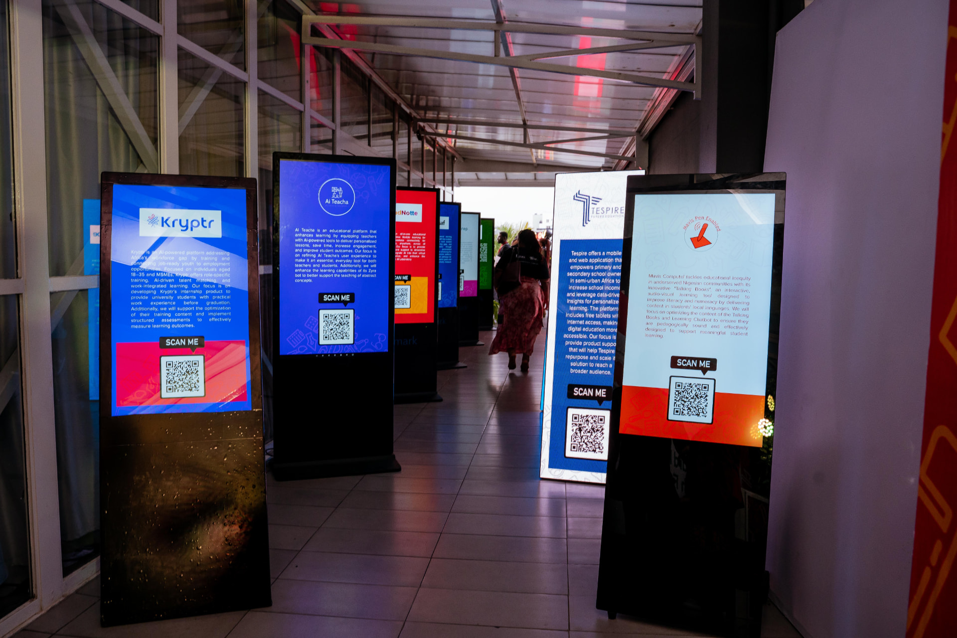 EdTech demo day displays showcasing participant solutions